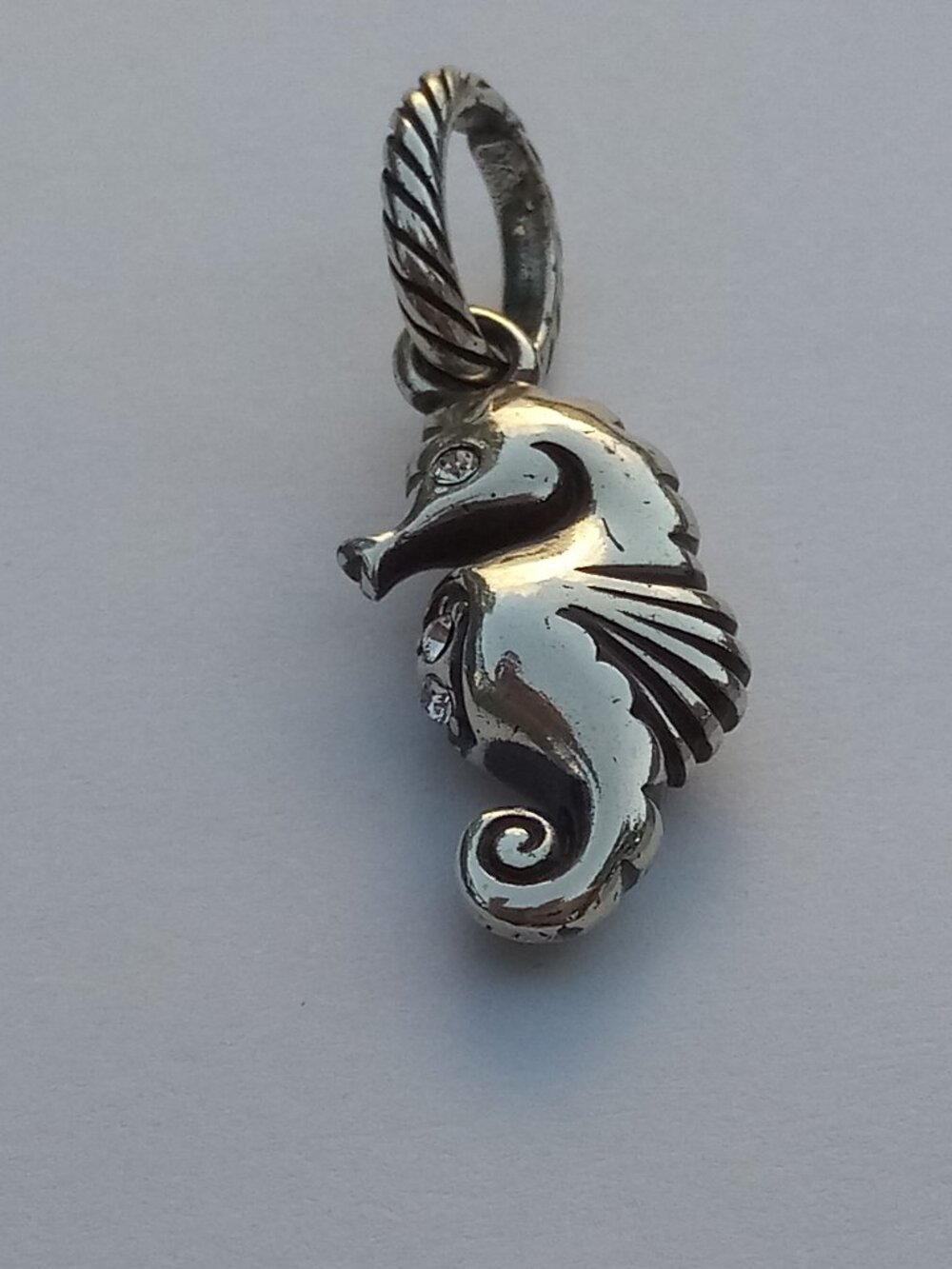 Brighton Silver Seahorse Dangle Charm Pendant Sea Life Beach w/ crystals
